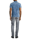 Tepphar Distressed Denim Jeans, Beige