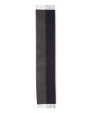 Reversible Arran Cashmere Scarf w/Fringe, Navy/Dark Gray