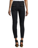 The Station Agent Cropped Skinny Jeans, Washed Black
