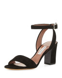 Leticia Suede 75mm City Sandal, Black