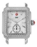 16mm Deco  Diamond Watch Head, Steel