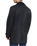 Single-Breasted Macintosh Jacket, Navy