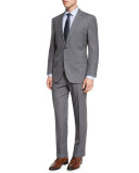 Johnstons Lennon Melange Plaid Slim-Fit Basic Suit, Gray