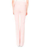 Serge Zip-Front Flare-Leg Pants, Shell Pink