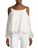 Maylin Cold-Shoulder Flowy Blouse