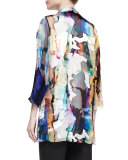 Hand-Painted Silk-Blend Devore Cardigan 