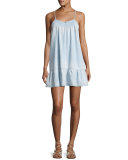 Kunala Chambray Tank Dress, Blue