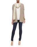 Sleeveless Mandarin-Collar Sheer Tunic 