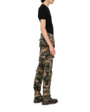 Camouflage Twill Cargo Pants, Green