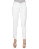 Stretch Boyfriend Jeans, White 