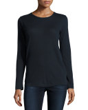 Cotton/Cashmere Long-Sleeve Crewneck Pullover