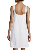 Yolanda Lace-Front Chemise, White