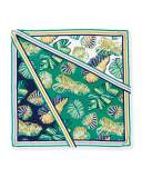 Vanguardia Palm-Print Silk Twill Scarf, Multi