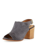 Ancona Suede Slingback Bootie, Anthracite