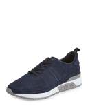 Men's Suede Trainer Sneaker, Navy