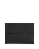 T Grained Leather Passport Holder, Black