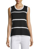 Striped Tank, Black Multi