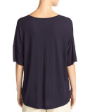 Drop-Shoulder V-Neck Jersey T-Shirt