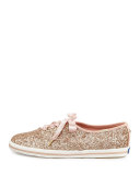 Keds® glitter sneaker, rose gold