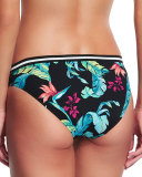 Jungle Out There Printed Swim Bottom, Black