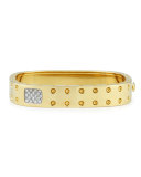 18k Yellow Gold Pois Moi Two-Row Diamond Bangle