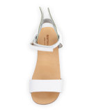 Winged Leather Sandal, White, Size 6-10