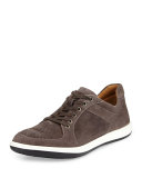 Suede Lace-Up Sneaker, Anthracite