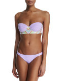 Rainbow Embroidered Bustier Underwire Swim Top