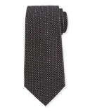 Woven Neat Silk Tie, Gray