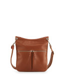 Le Foulonné Flat Crossbody Bag, Cognac