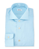 Basic Solid Poplin Dress Shirt, Aqua