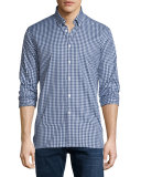 Matlock Gingham Long-Sleeve Sport Shirt, Bright Navy