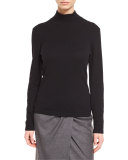 Wool-Blend Turtleneck Sweater, Black