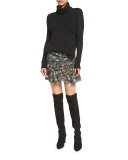 Asa Ribbed Cashmere Turtleneck Sweater, Black