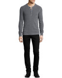 Slim-Fit Straight-Leg Jeans, Black