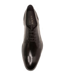 Duncan Leather Lace-Up Loafer, Black/Blue