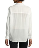 Moxy Cotton-Blend Wrap Shirt, White