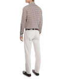 Check Woven Sport Shirt, Brown