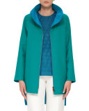 Double-Face Bicolor Parka Coat, Whirl Away