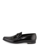 Spazzolato Logo Bit Loafer, Black
