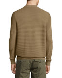 Kallen Multi-Stitch Crewneck Sweater, Slate Green