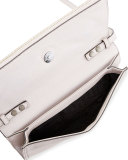 Regan Small Leather Clutch Bag, Putty