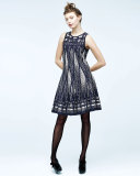 Dashed Diamonds Twirl Dress, Multi