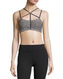 Featherweight Space-Dye Webbed Bra, Medium Gray