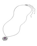 30mm Starburst Diamond & Amethyst Pendant Necklace