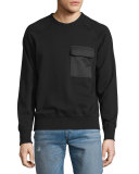 Aviator Chest Pocket Sweatshirt, Black