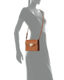 Small Rockstud Flap Crossbody Bag, Tan