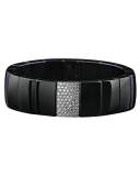 Domino Black Ceramic Stretch Bracelet with Diamonds