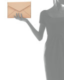 Leo Saffiano Envelope Clutch Bag, Biscuit