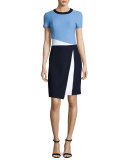 Nouveau Boucle Knit Jewel-Neck Dress, Multi